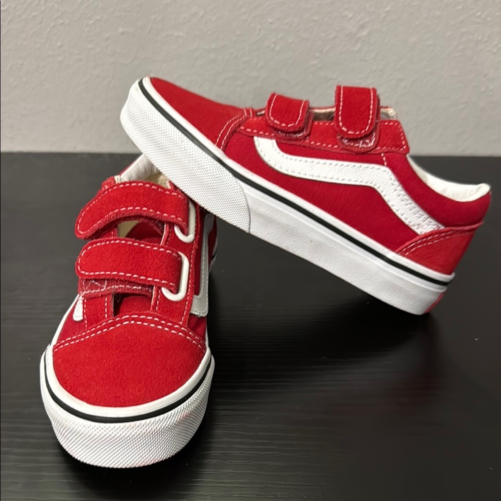 Kids Red Velcro Sneakers